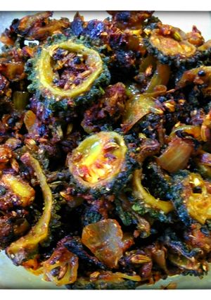 A picture of Fried BitterGourd.