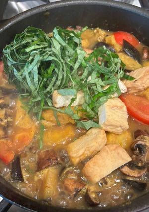 Hình của món Cà bung nấu mẻ.