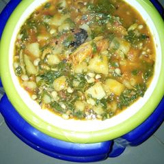 A picture of Yam and bean porridge.