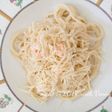Spaghetti shrimp milky