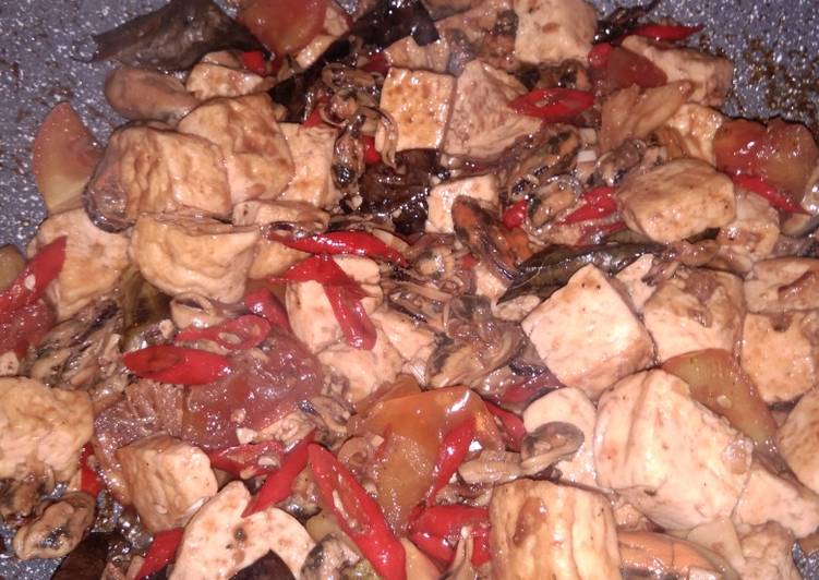 Tumis Kerang dan Tahu (no msg no minyak)