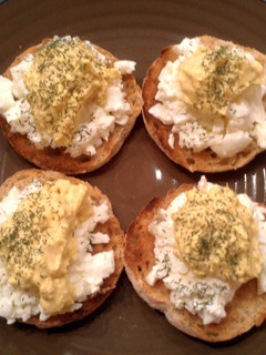 A picture of De-constructed egg salad sandwich.