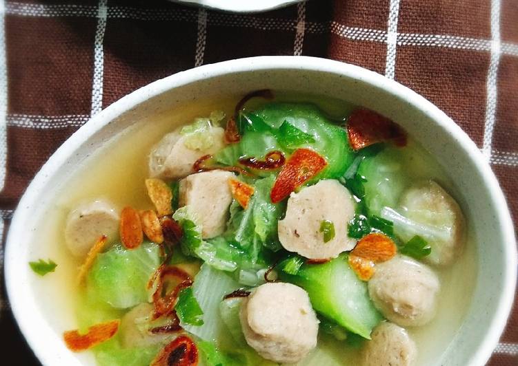 Bumbu Sup Oyong Sawi Putih Bakso | Langkah Membuat Sup Oyong Sawi Putih Bakso Yang Paling Enak