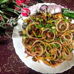 Celery & red beans salad 🥗 A picture of Celery & red beans salad 🥗.