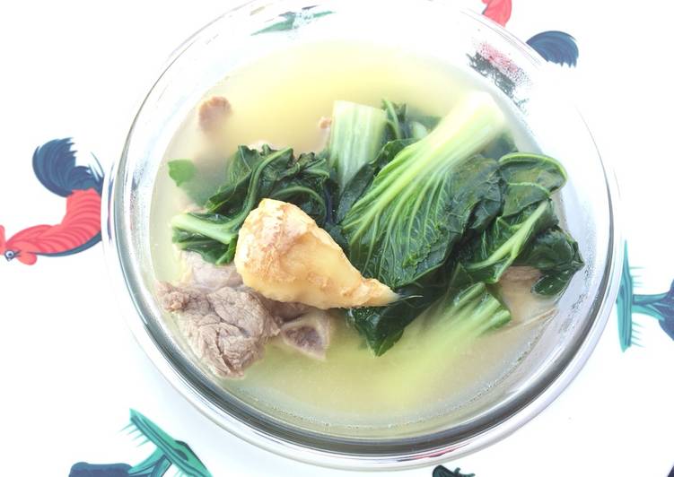 Steps to Prepare Super Quick Homemade Bak Choy With Chinese Wine In Pork Soup