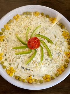 عکسی از دستور سالاد ماکارونی با مرغ (۲۵-۲۰ نفر)🥗