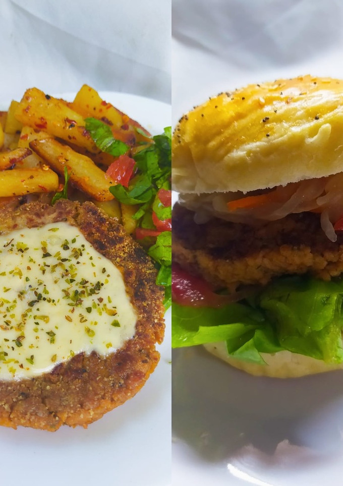 Una foto de Hamburguesa de Soja Texturizada Vegana