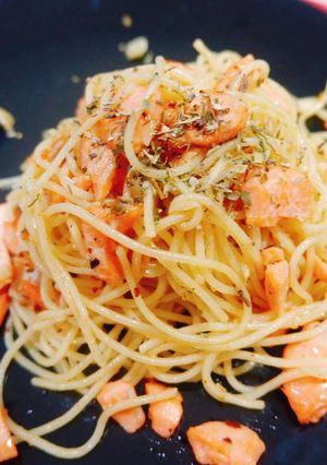 Foto resep Aglio Olio Salmon