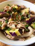 Microwave Eggplant and Pork Shabu with Soy Vinegar Sauce