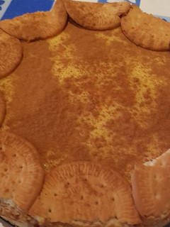 Una foto de Tarta fría de natillas