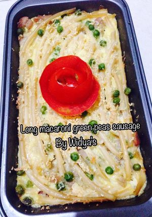 Foto resep Long Macaroni Green peas Sausage