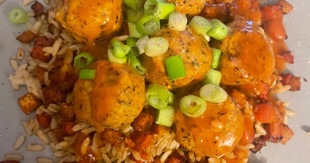 Veggie Meatballs With Roasted Veg & Brown Rice Recipe By Sonia - Cookpad