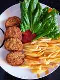 Chickpea Fritters with French Fries