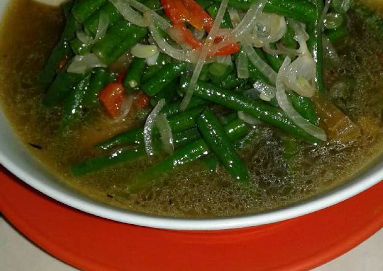 Tumis kacang panjang bakso cumi