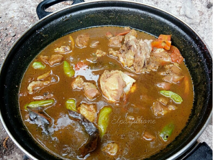 Resep Rawon kambing bumbu instan, Enak