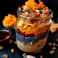A picture of Carrot Cake Overnight Oats Vegan.