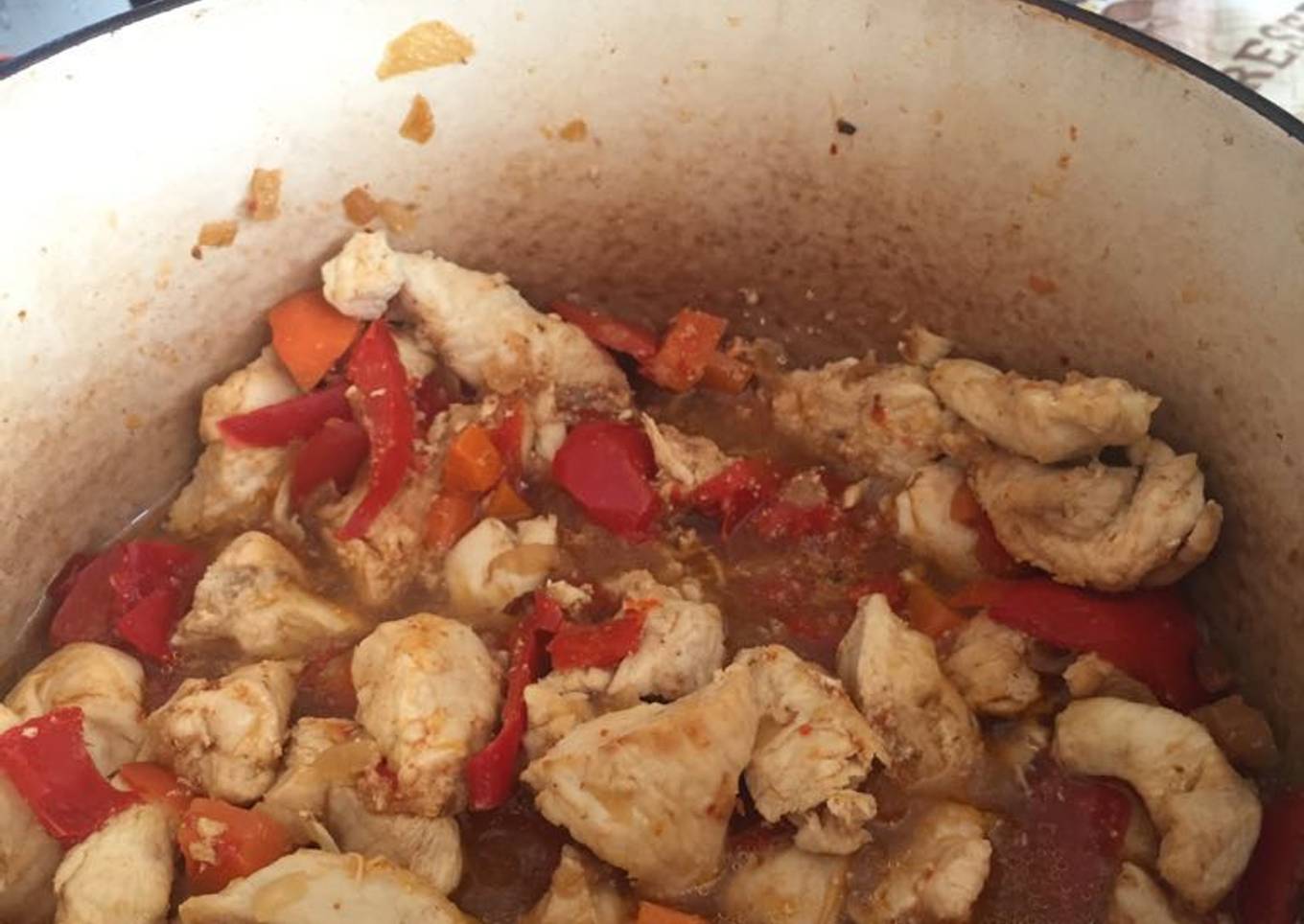 Pechuga con pimiento rojo