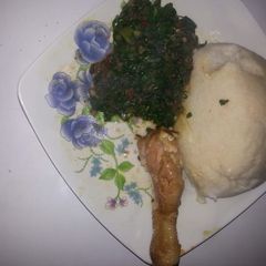 A picture of Ugali with fried Chicken #author Marathon contest.