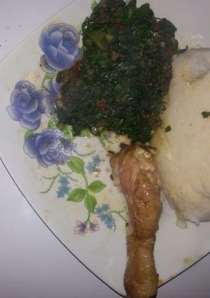 A picture of Ugali with fried Chicken #author Marathon contest.