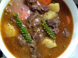 Bắp bò nấu tiêu xanh