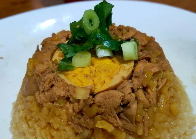 Nasi Tim Ayam Telur Jamur