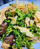 Món chay dễ làm 🌱🍃: Bông thiên lý xào nấm đông cô + tàu hủ ky khô