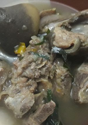 A picture of Goat meat peppersoup.