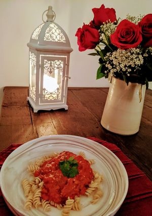 A picture of Eggplant pasta.