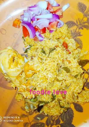 A picture of Seeraga samba(Jeerasal and Khaima) chicken biriyani.
