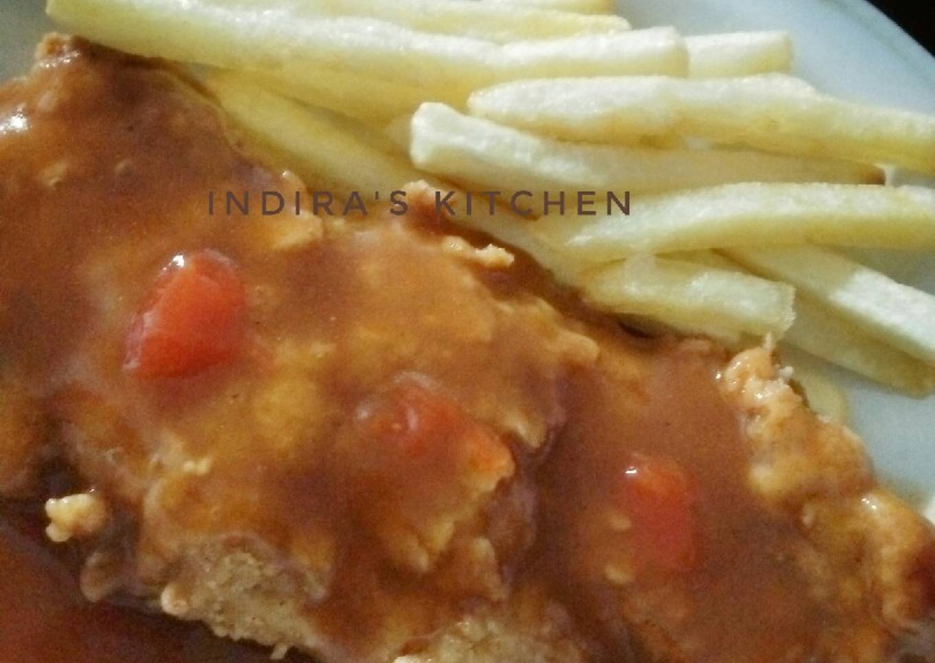 Chicken Steak with Brown Sauce