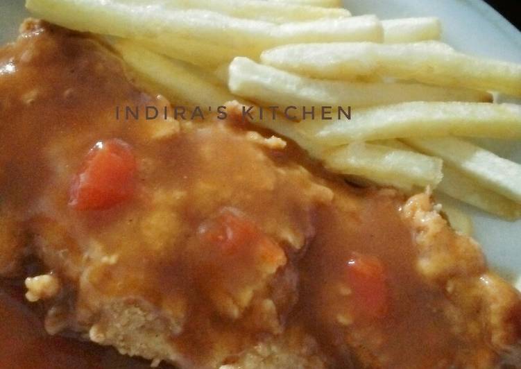 Chicken Steak with Brown Sauce