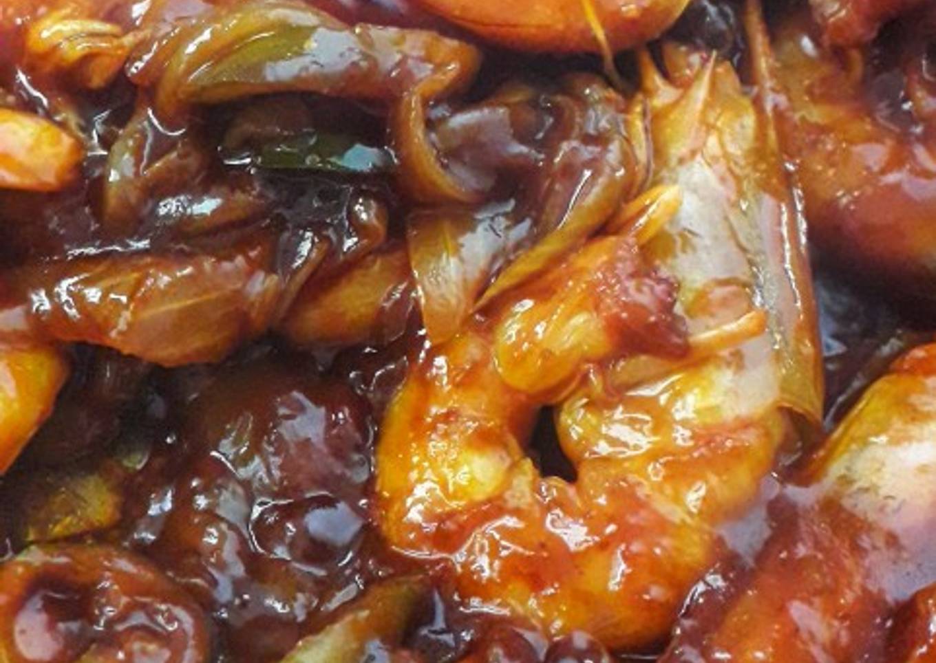 55. Udang Pedas Asam Manis