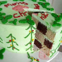 A picture of Checkerboard cake.
