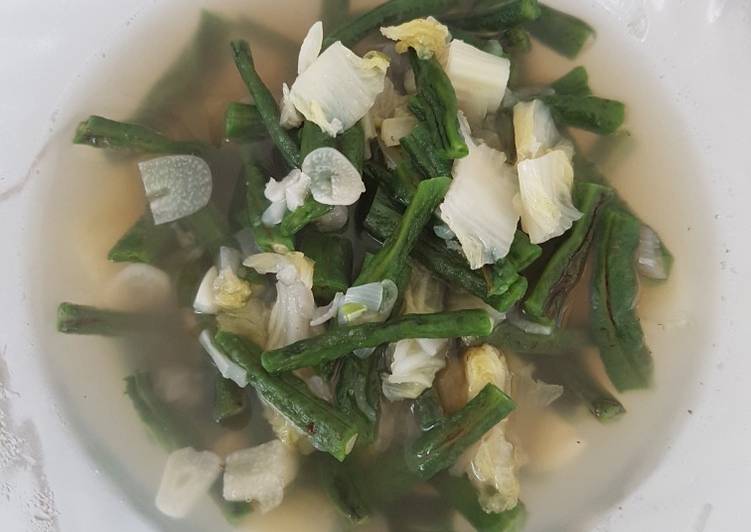 Resep Tumis sayur kacang Panjang&amp;Sawi putih kuah tanpa minyak goreng Anti Gagal