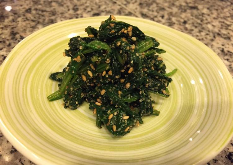 Recipe of Perfect Japanese Spinach with sesame sauce(Goma ae)