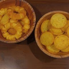 Two types of potato chips A picture of Two types of potato chips.