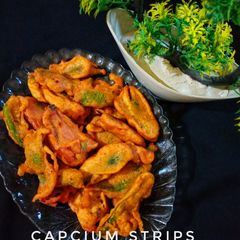 Capsicum strips A picture of Capsicum strips.