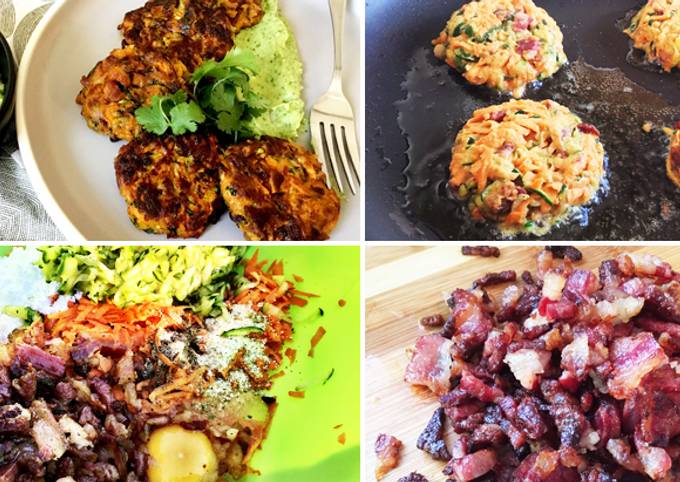 Steps to Prepare Any-night-of-the-week Wagyu Bacon, Zucchini & Sweet Potato Pancakes