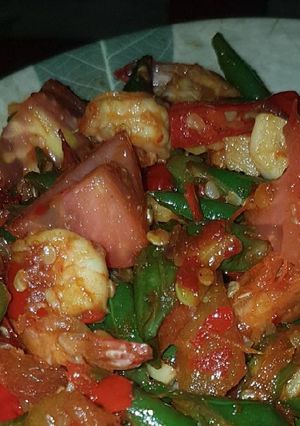 Foto resep Udang cah Kacang Panjang