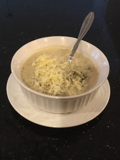 A picture of Broccoli White Cheddar Soup.