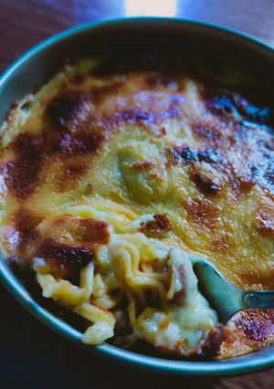 Foto resep Spageti brulee dengan mie kuning