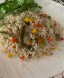 Arroz con vegetales recuerdo de mi infancia