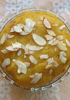 A picture of My Family Favourite Sweet Potato Shiro/Halva.