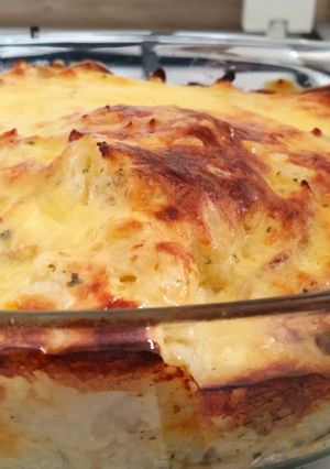 Baconös-sonkás rakott karfiol recept fotója