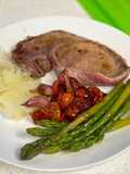 Filete de ternera a la plancha con verduritas