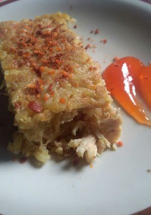 Foto resep Chicken noodle omelette