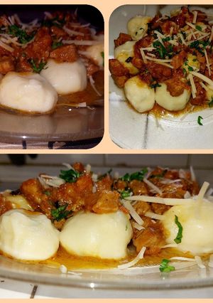 Una foto de Ñoquis de papa rellenos
