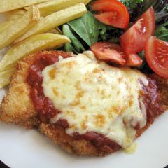 A picture of Chicken Parma.