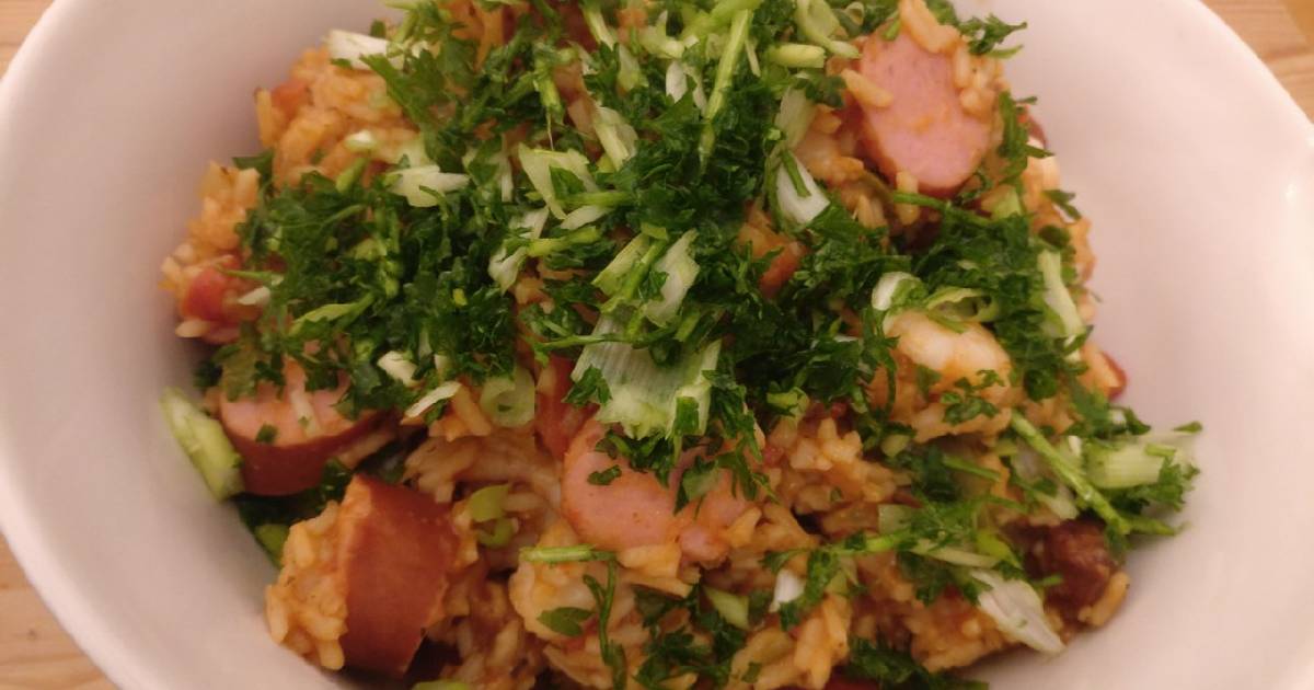 Sausage & Prawn Jambalaya Recipe by spadget Cookpad