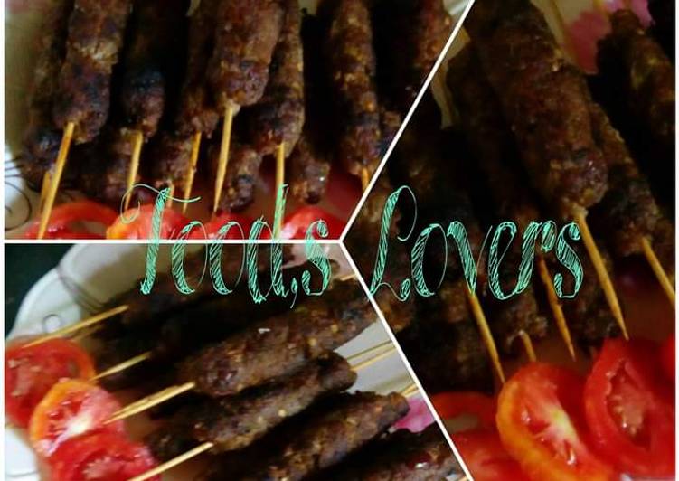 Step-by-Step Guide to Prepare Any-night-of-the-week Mutton seekh kabab. Kabab on skewers